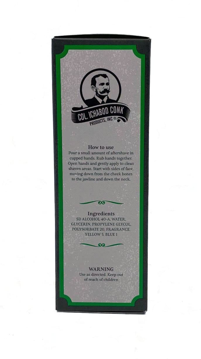Colonel Ichabod Conk Lime After Shave Cologne 4 Fl. Oz. Glass Bottle Aftershave Beauty & Personal Care Colonel Conk