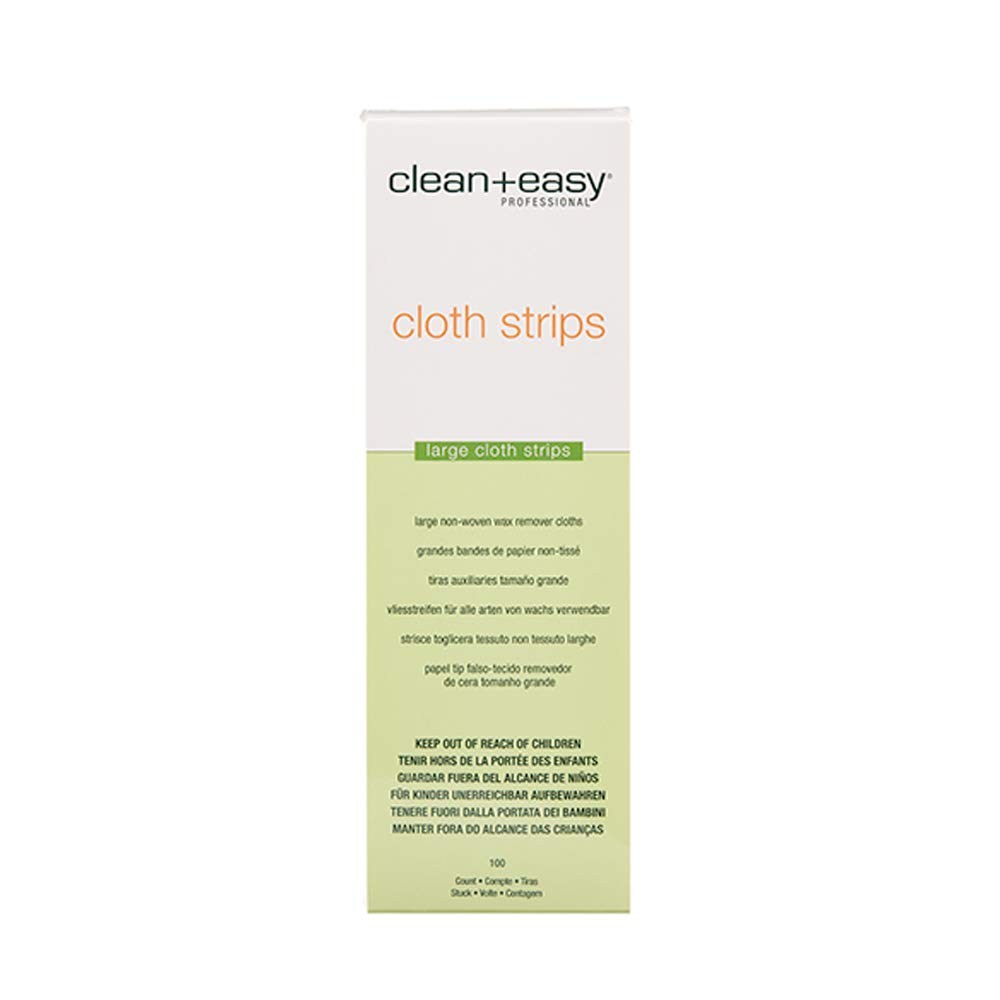 Clean + Easy Cloth Wax Strips - Non-Woven Wax Strips for Hair Removal, Salon and At-Home Use for Face, Legs & Body, 3”x 9”, 100 Count Beauty and Personal Care Clean + Easy