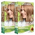 Garnier Nutrisse Ultra Crème Hair Color, Permanent Hair Dye with 100% Gray Coverage, Vegan & Cruelty-Free, 80 Medium Natural Blonde (Butternut), 2 Beauty & Personal Care Garnier