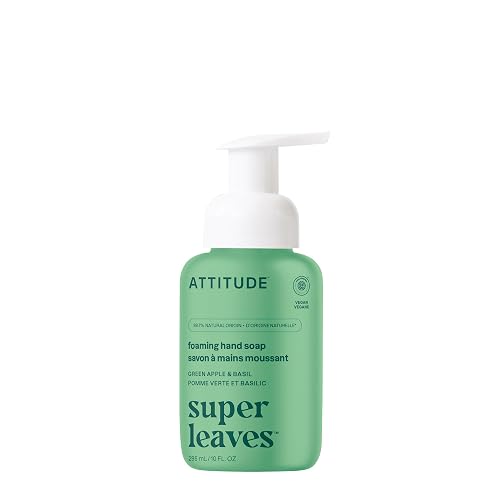 ATTITUDE Foaming Hand Soap, EWG Verified, Plant and Mineral-Based Ingredients, Vegan and Cruelty-free Personal Care Products, Green Apple & Basil, 10 Beauty & Personal Care BIO SPECTRA ATTITUDE