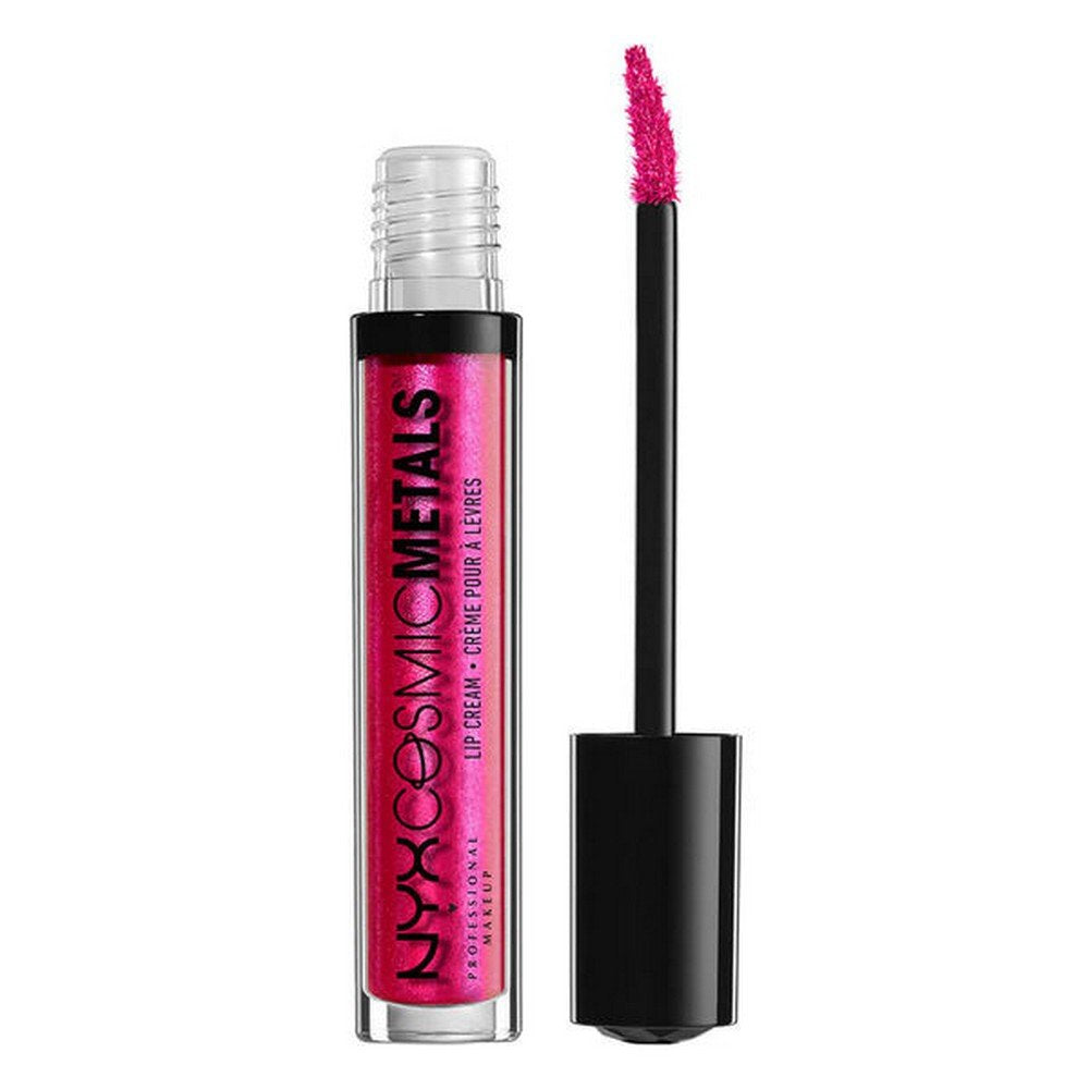 NYX PROFESSIONAL MAKEUP Cosmic Metals Lip Cream, Liquid Lipstick, Fuchsia Fusion, 0.13 Fluid Ounce