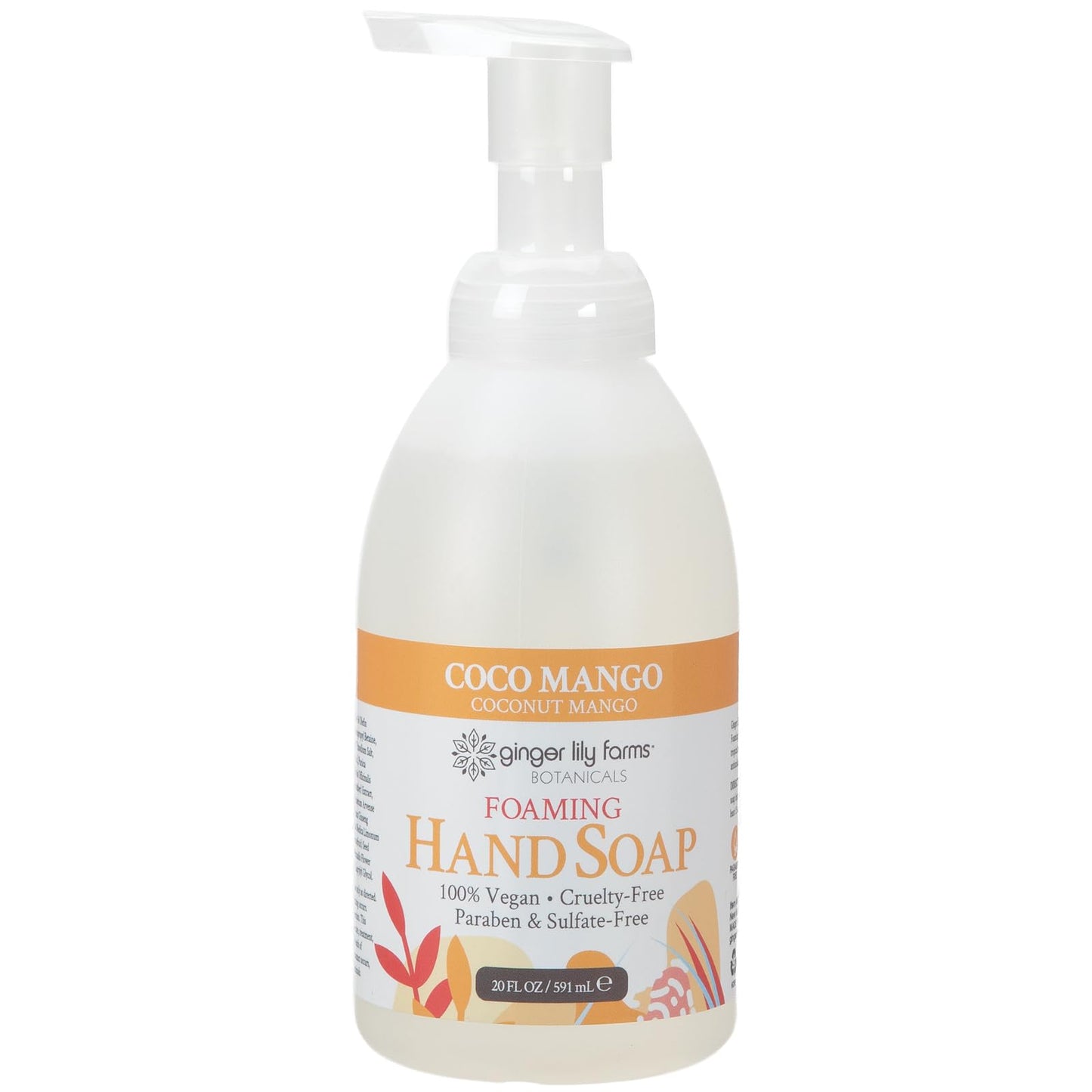 Ginger Lily Farms Botanicals All-Purpose Foaming Hand Soap Refill, Coco Mango, 100% Vegan & Cruelty-Free, Coconut Mango Scent, 20 Fl Oz (Pack of 8) Beauty & Personal Care Ginger Lily Farms
