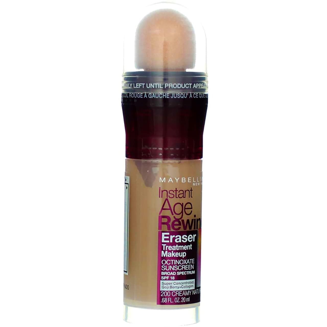 Maybelline Instant Age Rewind Eraser Treatment Makeup, Creamy Natural 200, SPF 18, 0.68 fl oz (Pack of 1) Beauty & Personal Care MAYBELLINE