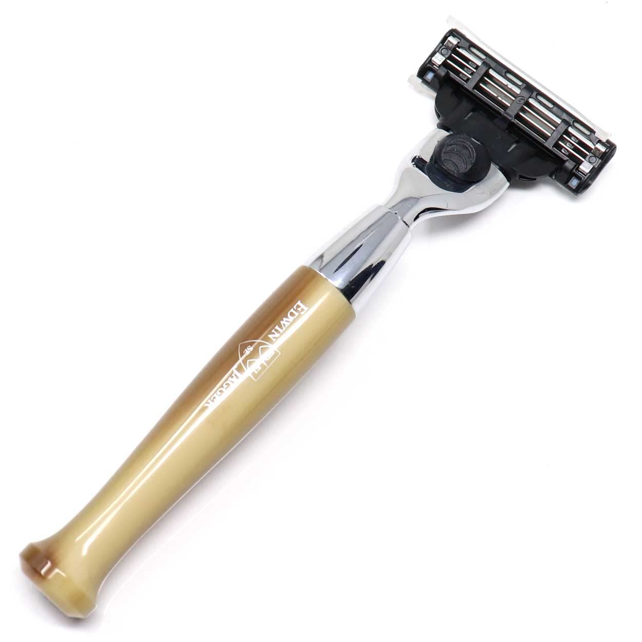 Edwin Jagger Diffusion Series Chrome Plated Handler for the Gillette Mach3 Razor (Tan) Beauty and Personal Care Edwin Jagger