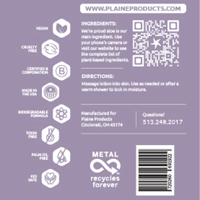 Plaine Products Eco-Friendly Body Lotion: Citrus Lavender, 16 oz (Refillable Aluminum Bottle with Pump) Beauty & Personal Care Plaine Products