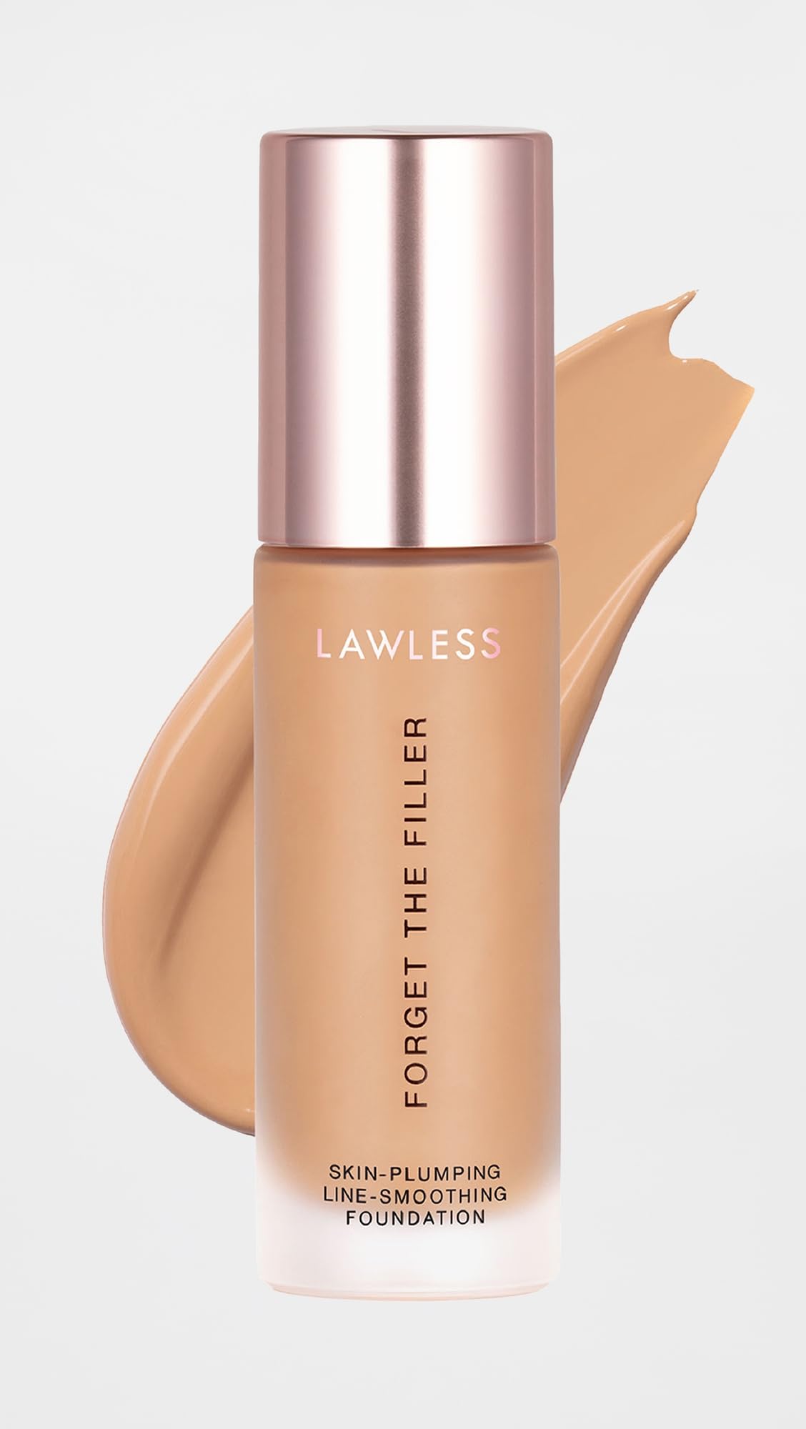 LAWLESS Women's Forget the Filler Skin-Plumping Line-Smoothing Foundation, 10M, medium with warm undertones, 1.0 Ounce