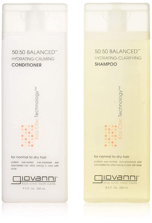 Giovanni 50:50 Balanced Remoisturizer Duo Set Shampoo Hydrating-Clarifying & Conditioner Hydrating-Calming, 8.5 Oz Each Beauty & Personal Care GIOVANNI