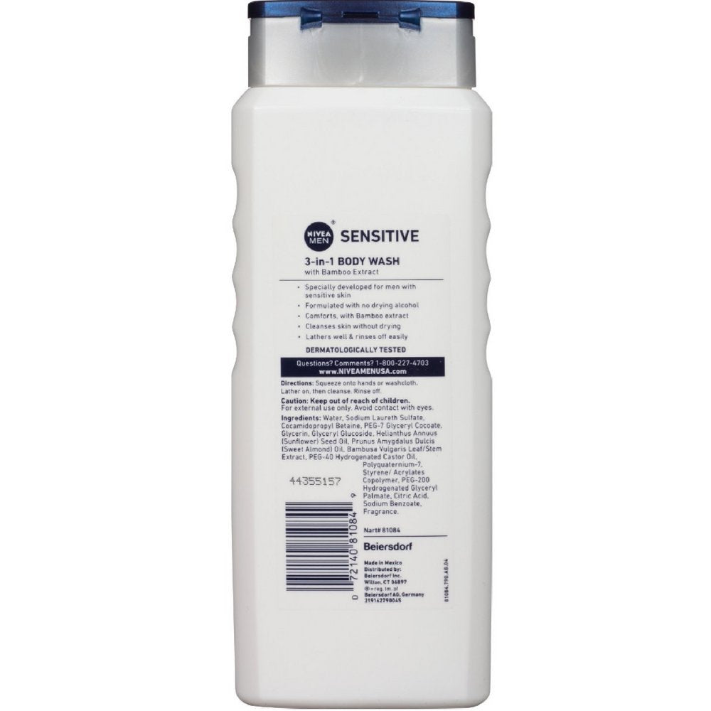 Nivea For Men Sensitive Body Wash 16.9 Ounce (Value Pack of 7) Beauty & Personal Care NIVEA MEN