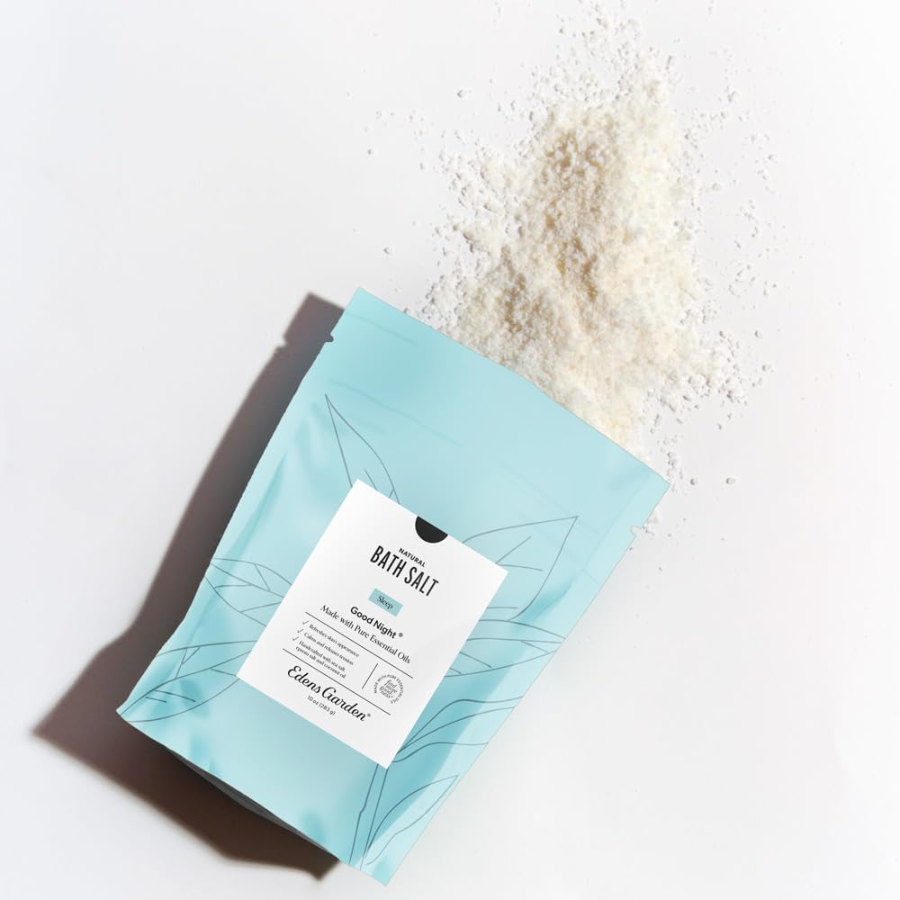 Edens Garden Good Night Bath Salt Soak - Sleep Blend with Essential Oils, Soothing Lavender, Epsom, Dead Sea Salt & Magnesium - Natural Bath Soaking Beauty and Personal Care Edens Garden
