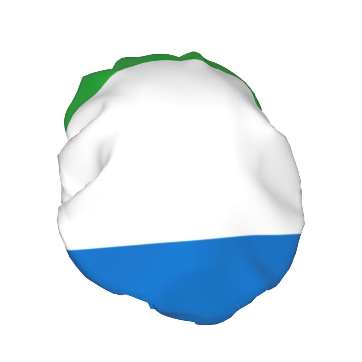 Sierra Leone Flag Prints Shower Cap Double Layer Lined Waterproof Bathing Shower Hat Beauty and Personal Care Hayyett