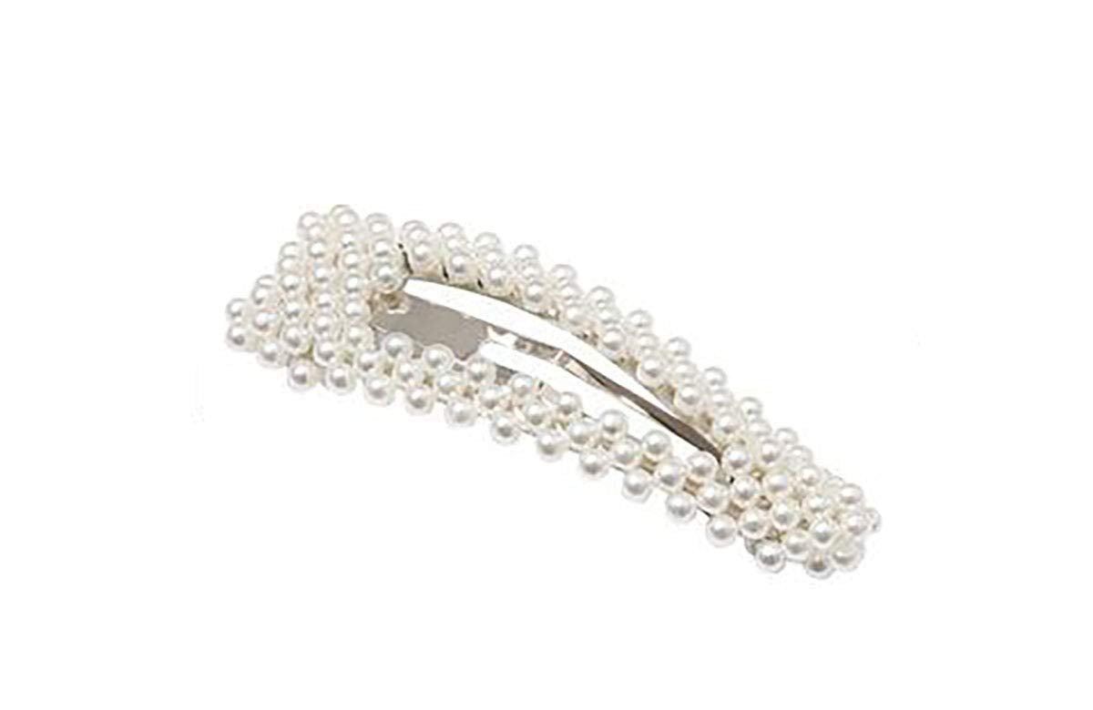 2PCS Sweet Imitation Pearl Hair Clips Hairpin Simple Fashion Alloy BB Hairgrip Hair Accessories for Women (Drop-shaped, Silver) Beauty & Personal Care Fodattm