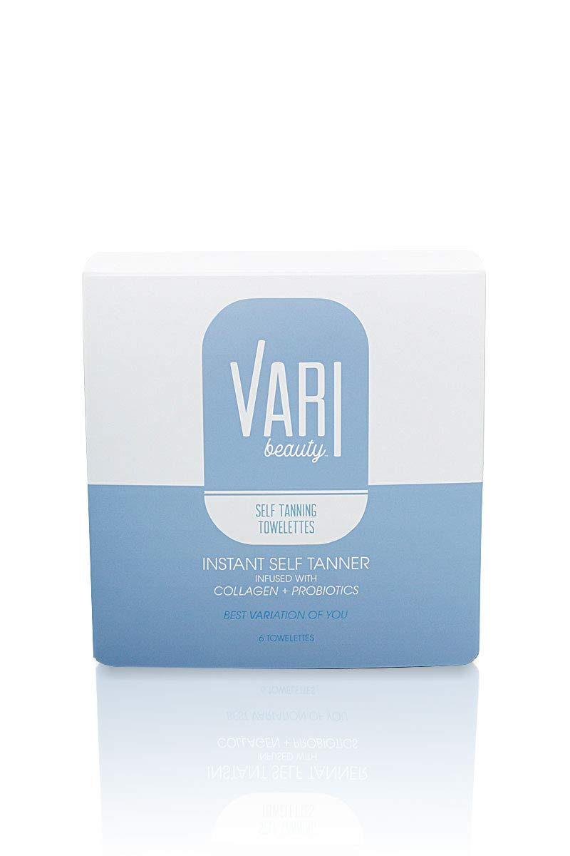 Vari Beauty Self-Tanning Towelettes (4" x 4") with Collagen and Probiotics | Imparts an Off-the-Beach Bronze Look | Quick Drying and Streak Free | Beauty & Personal Care Australian Gold