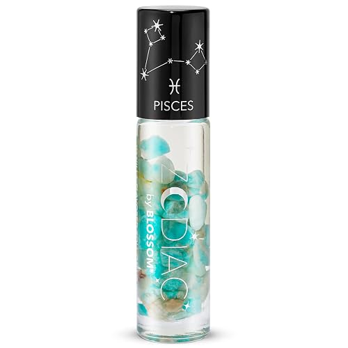 Blossom Lip Gloss Zodiac Sign Vanilla Scented Roll-On Lip Gloss, Moisturizing + Hydrating with Zodiac Crystals, Made in USA, 0.20oz, Pisces Beauty & Personal Care Blossom
