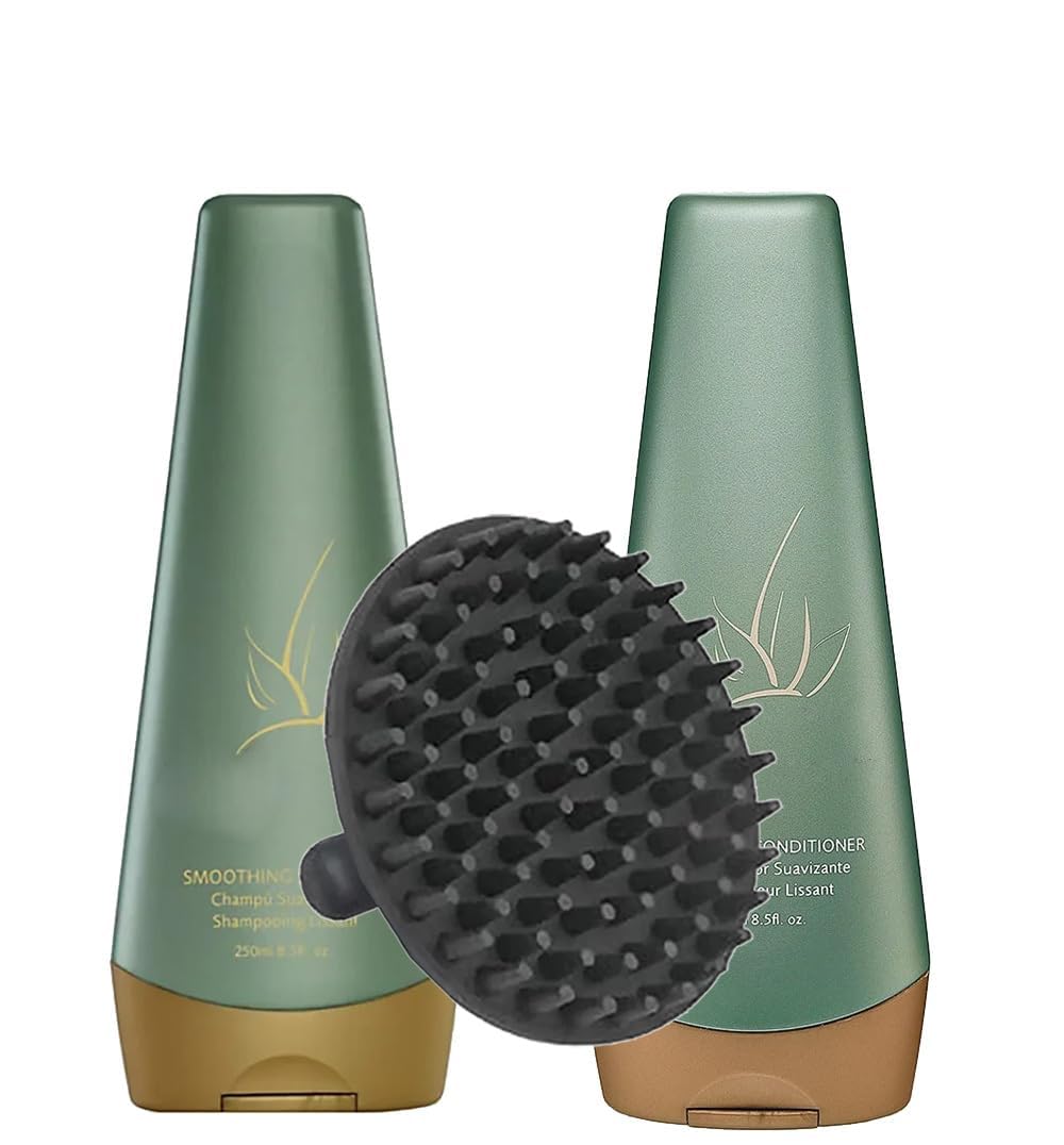 Agave Smoothing Shampoo and Conditioner 8.5 Ounce Duo and M Hair Designs Scalp Massager Shampoo Brush (Bundle) Beauty & Personal Care M Hair Designs