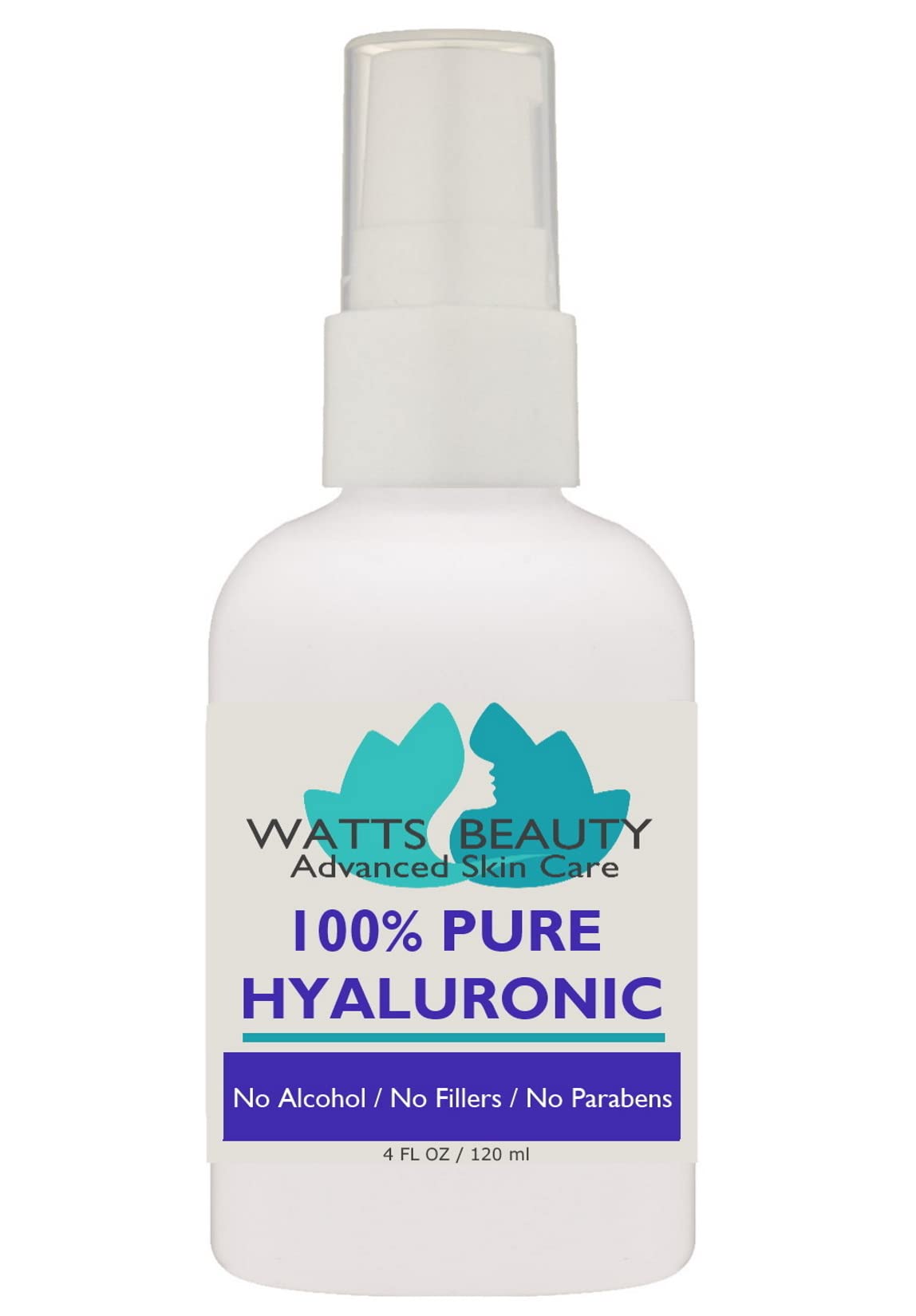 Anti Aging Wrinkle Serum of 100% Pure Hyaluronic Acid for Face and Body - No Alcohol, 4 oz Beauty & Personal Care Watts Beauty