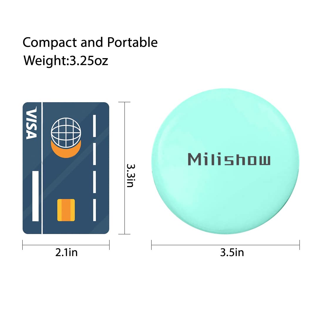 Milishow Compact Mirror with LED Light,1x/10x Magnifying Rechargeable Mirror,3.5in, Dimmable Travel Mirror for Purse,Pocket,Handheld 2-Sided Makeup Beauty & Personal Care Milishow