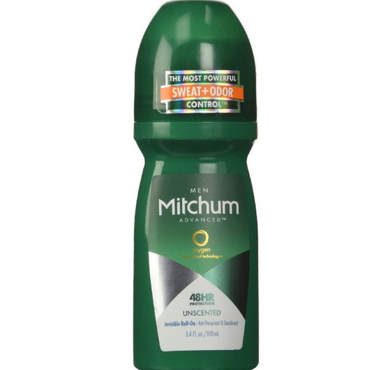 Mitchum Anti-Perspirant & Deodorant Roll-On, Triple Odor Defense, 48HR Protection, Unscented 3.4 FL OZ - 9 Pack Beauty and Personal Care Mitchum