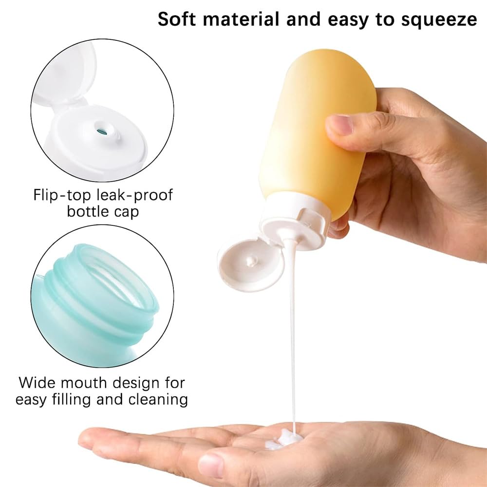 ZLSSETEC 12pack Travel Bottles for Toiletries, TSA Approved Travel Size Toiletries Containers, Travel Bottles Set with Labels Leakproof Squeezable Beauty & Personal Care ZLSSETEC
