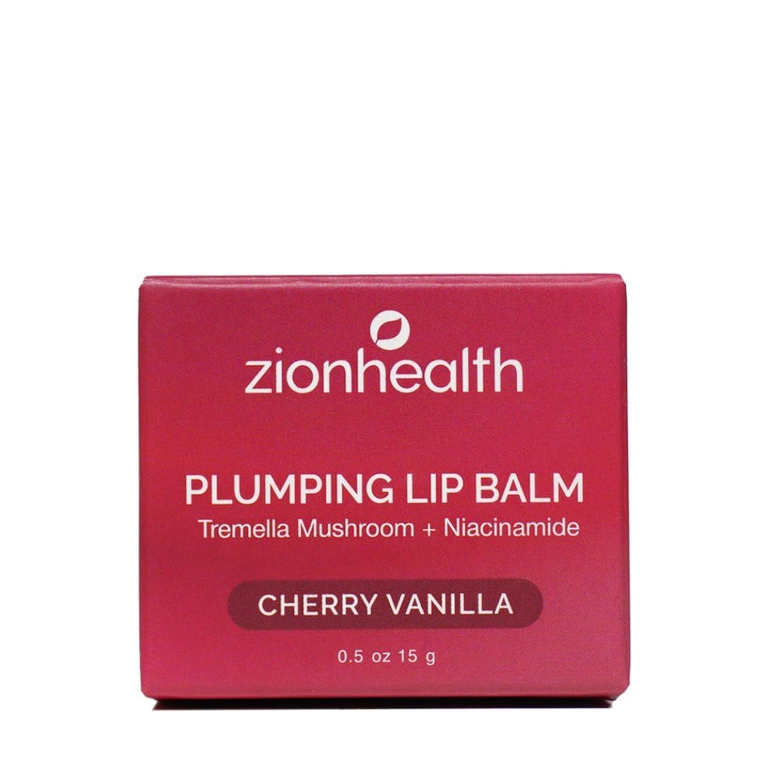 Zion Health Plumping Lip Balm - Cherry Vanilla 0.5 oz Lip Balm Beauty and Personal Care Zion Health