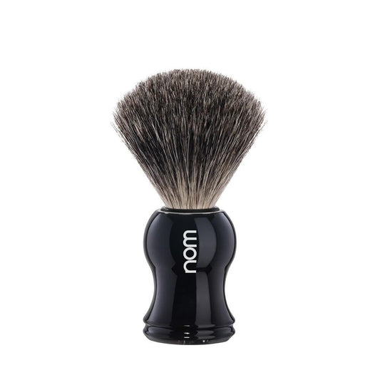 MHLE NOM Gustav Shaving Brush - Pure Badger Shave Brush for Shaving Soaps and Creams - Exfoliating Shaving Brush - Black Handle Beauty and Personal Care MÜHLE