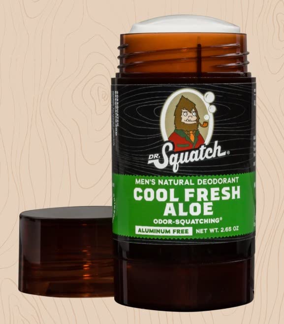 Dr. Squatch Natural Deodorant for Men - Odor-Squatching Men's Deodorant Aluminum Free - Cool Fresh Aloe 2.65 oz (1 Pack) Beauty and Personal Care Dr. Squatch