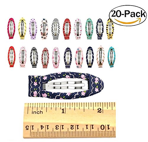 20pcs/pack 2 Inch No Slip Snap Hair Clips Ribbon Wrapped Barrettes for Girls Toddlers Kids Women Accessories(20Pcs) Beauty & Personal Care Liasun