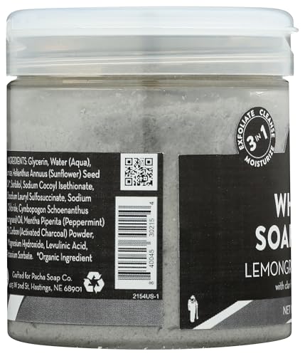 PACHA SOAP Lemongrass Peppermint Whipped Soap Scrub, 8 OZ Beauty & Personal Care Pacha Soap Co