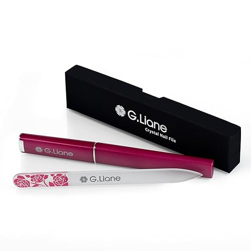 G.Liane Premium Glass Nail File with Case Professional Crystal Fingernail Files Perfect Manicure Set for Women Men Kids Nail Care Gift Set(Rose Pink) Beauty & Personal Care G.Liane