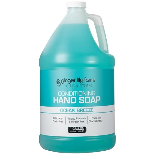 Ginger Lily Farms Club & Fitness Conditioning Liquid Hand Soap Refill, 100% Vegan & Cruelty-Free, Ocean Breeze Scent, 1 Gallon (128 fl oz) Beauty & Personal Care Ginger Lily Farms