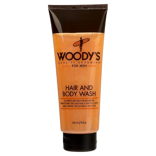 Woody's Hair and Body Wash for Men - 2-in-1 Cleanser & Body Wash, Deep Cleansing, Hydrating, Refreshing Scent, Sulfate-Free, 10 fl oz, 1 Pack Beauty & Personal Care Woody's