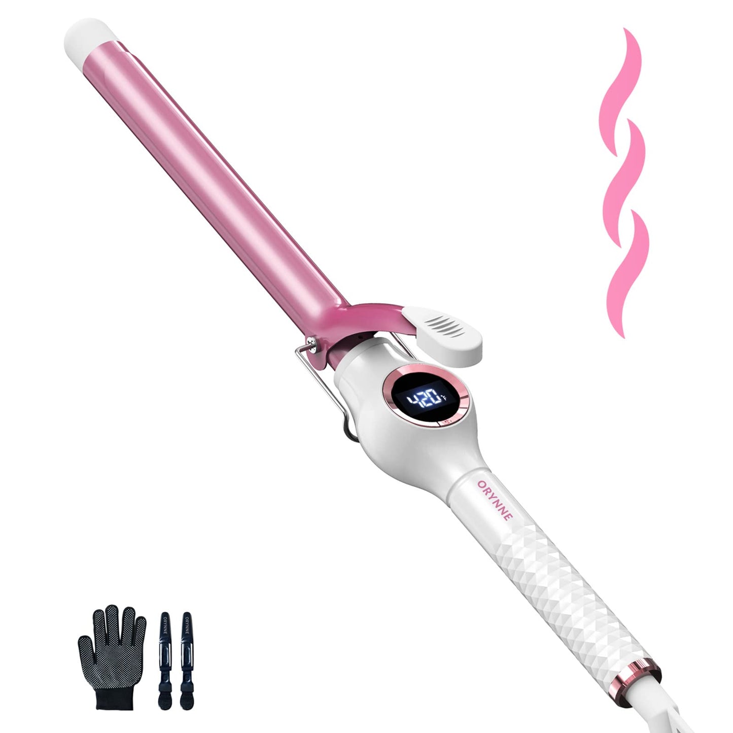 ORYNNE Ceramic Curling Iron, 3/4 Inch Barrel, Digital Temp Control, Fast Heat Up, 7 Adjustable Temperatures, 60 Min Auto Shut Off Beauty & Personal Care ORYNNE