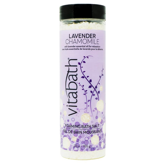Vitabath Lavender Chamomile Foaming Bath Salts Relaxing Bubble Aromatherapy - Muscle & Body Ache Soothing Foamy Soak & Nourishing Skincare for Women Beauty and Personal Care Vitabath