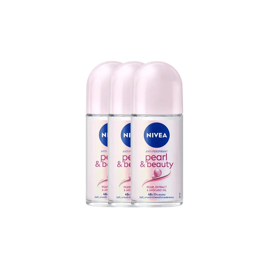 NIVEA Anti-Perspirant Deodorant Roll-On Pearl & Beauty 50ml - Long-Lasting Freshness, Smooth Skin, 48H Sweat & Odor Protection, Gentle Formula Beauty and Personal Care NIVEA