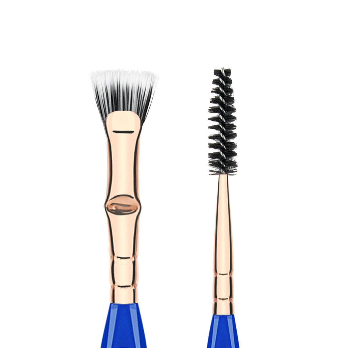 Bdellium Tools Professional Makeup Brush - Golden Triangle 728 Double-ended Bent Lash Fan/Spoolie - With All-Vegan Synthetic Fibers, For Achieving