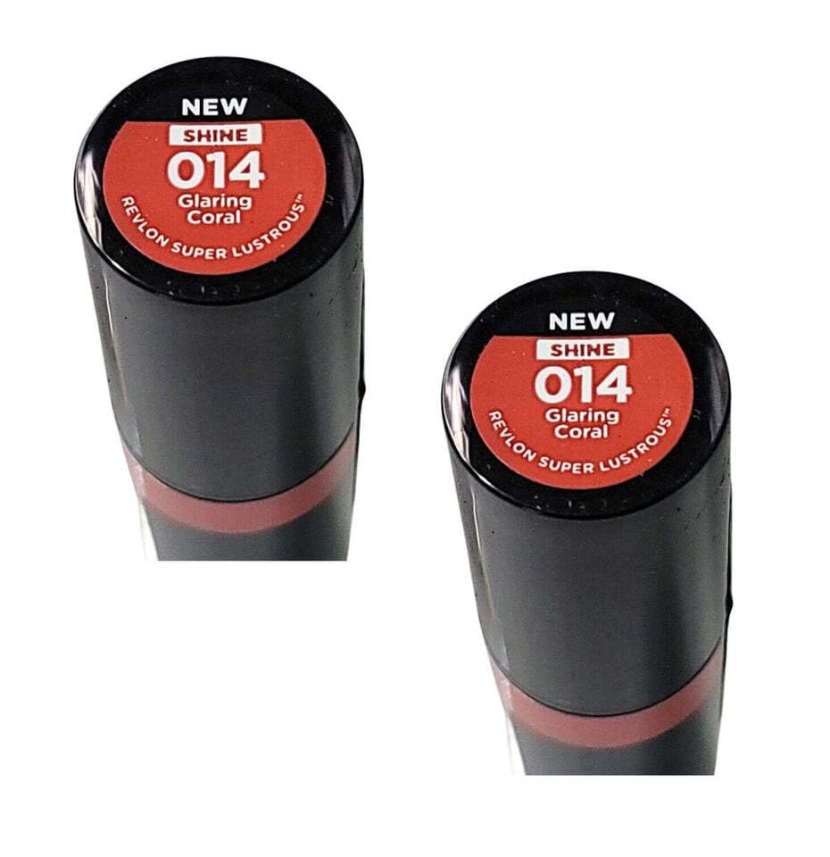 Pack of 2 Revlon Super Lustrous Glass Shine Lipstick, Glaring Coral 014 Beauty & Personal Care Revlon Nutri Color