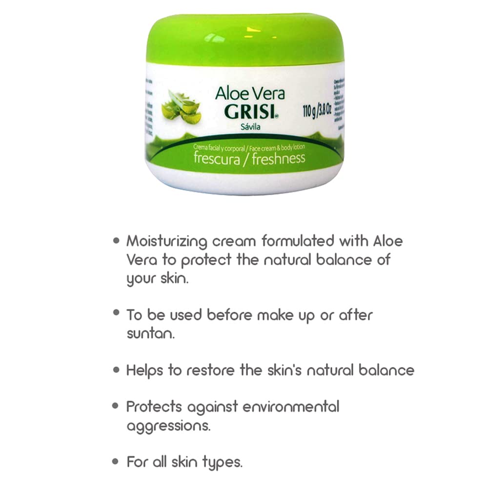 Grisi Aloe Vera Face Cream & Body Lotion Freshness, 3.8 oz (Pack of 2) Beauty & Personal Care Grisi