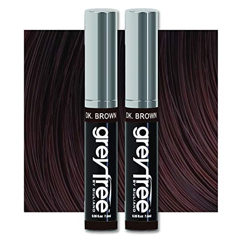 Greyfree Hair Mascara Root Touch-Up for Gray Hair | Precision Hairline Concealer for Brows & Beard | 2 Pack (DARK BROWN) Beauty & Personal Care Greyfree