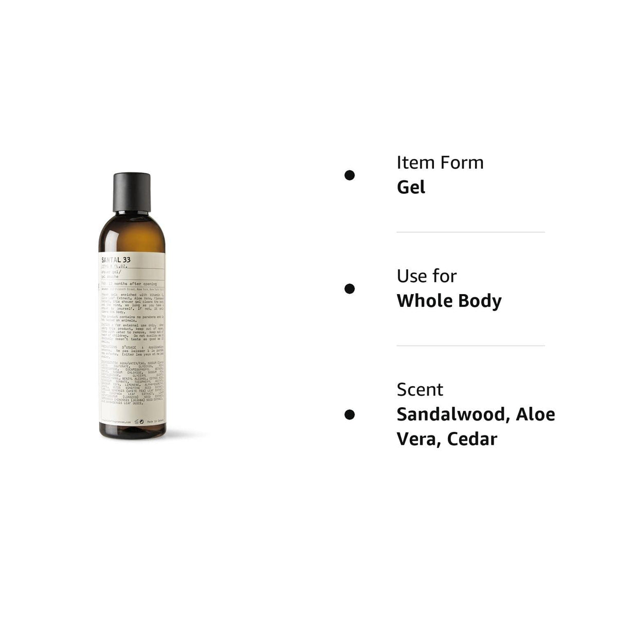 Le Labo Santal 33 Shower Gel - 8 oz./237ml Beauty & Personal Care Le Labo