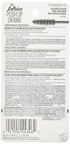 Maybelline The Falsies Push Up Drama Washable Mascara, Blackest Black, 0.33 fl. oz. Beauty & Personal Care MAYBELLINE