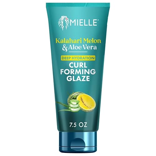 Mielle Organics Curl Forming Glaze - Kalahari Melon & Aloe Vera Deep Hydration Styling Gel for Dry, Curly and Textured Hair - Enhances Curl Definition Beauty & Personal Care Mielle Organics