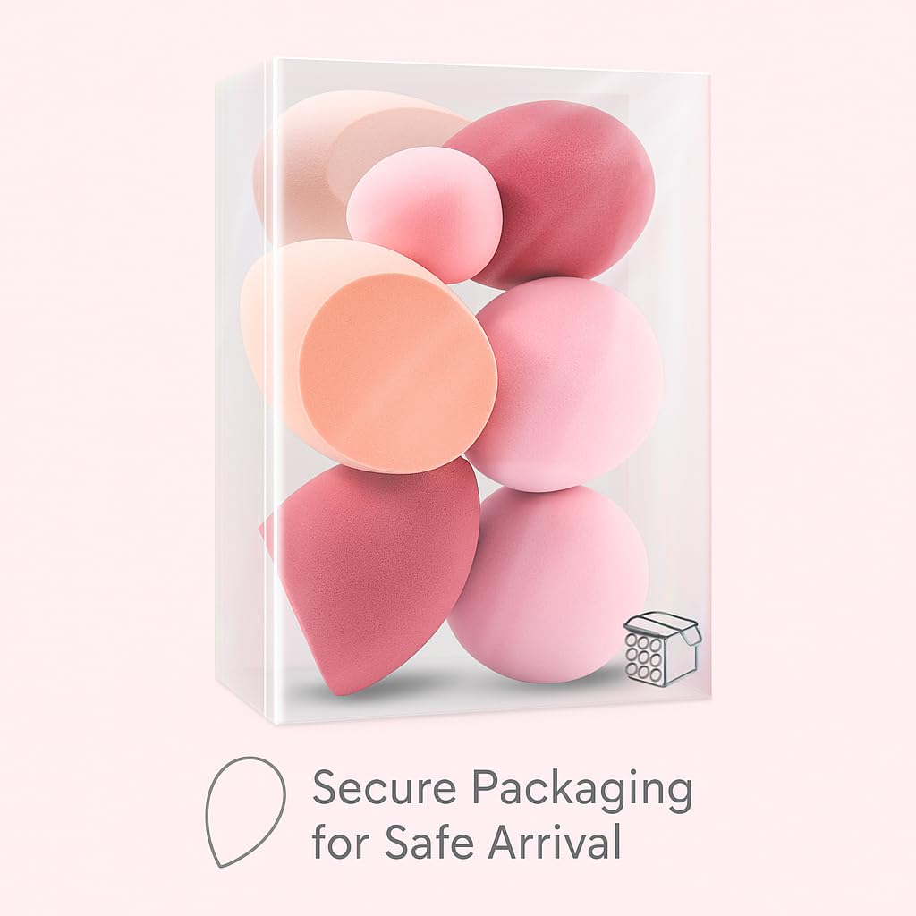 Foonbe Makeup Sponge Set, 7 Pcs Multi Colored Blender Sponges Beauty and Personal Care Foonbe