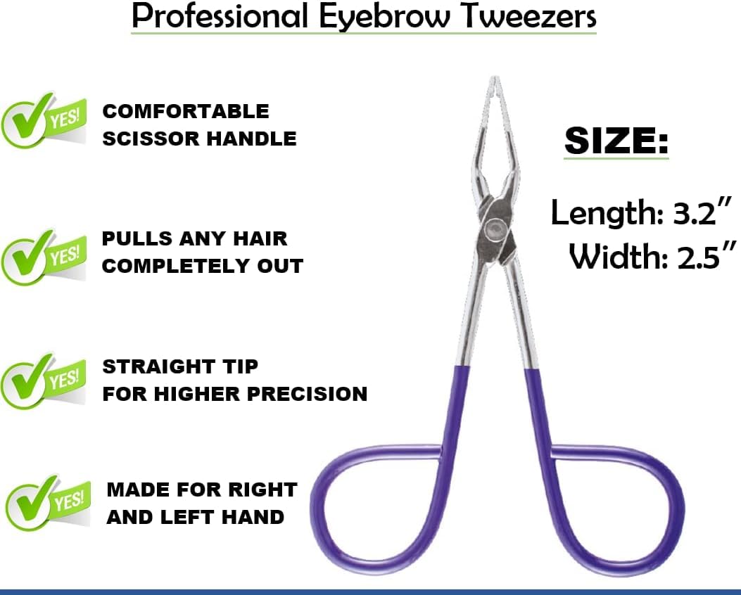 ITALLY Professional Salon TWEEZERS with Easy Scissor Handle, The BEST PRECISION EYEBROW TWEEZERS Men/Women, Pinzas Para Cejas, Ingrown Hair Beauty and Personal Care ITALLY