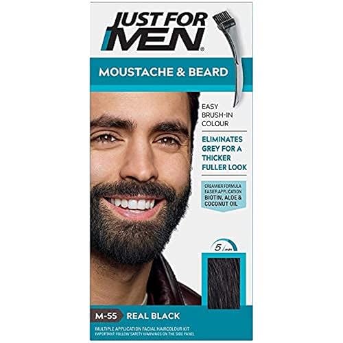 JUST FOR MEN Color Gel Mustache & Beard M-55 Real Black 1 Each (Pack of 5) Beauty & Personal Care Just for Men