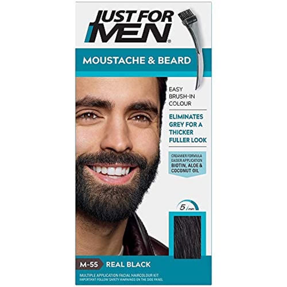 JUST FOR MEN Color Gel Mustache & Beard M-55 Real Black 1 Each (Pack of 5) Beauty & Personal Care Just for Men