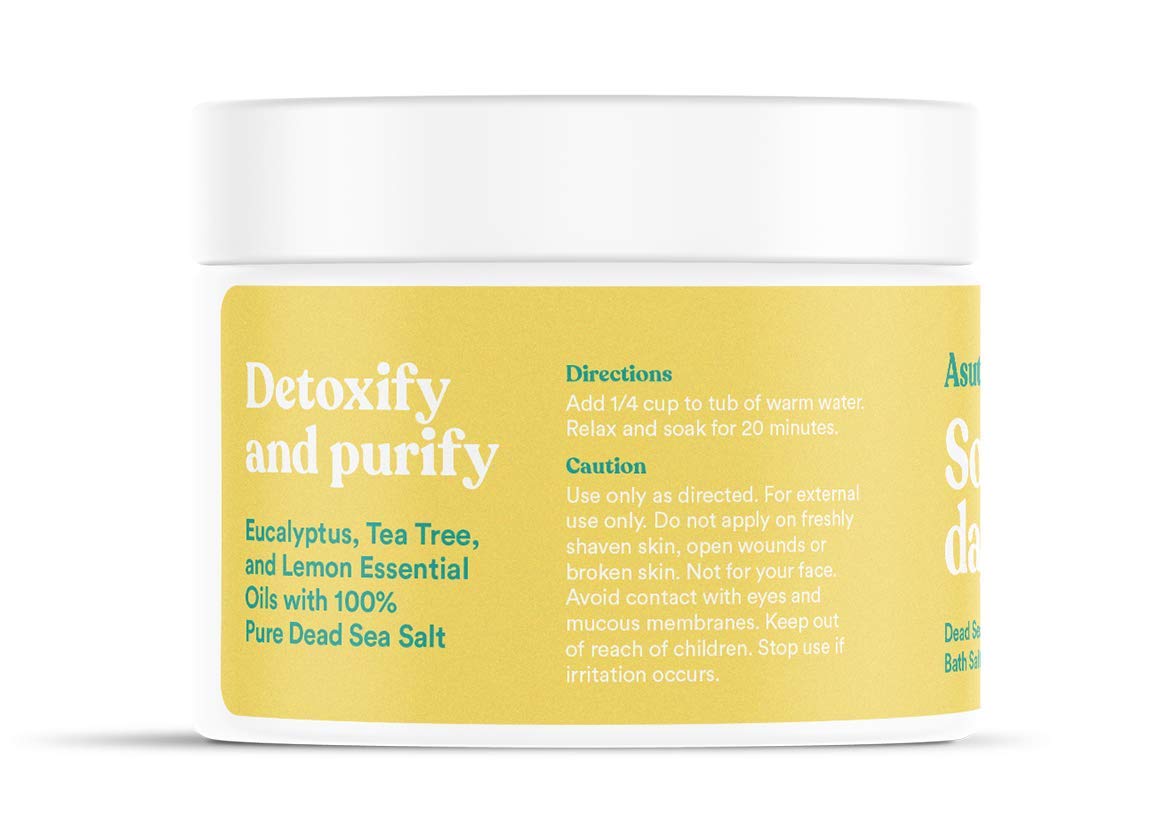 ASUTRA Dead Sea Bath Salts (Detox & Slim Down), 16 oz - Soak in Rich & Vital Healing Minerals - Purify & Energize with Eucalyptus, Sweet Orange Beauty and Personal Care ASUTRA