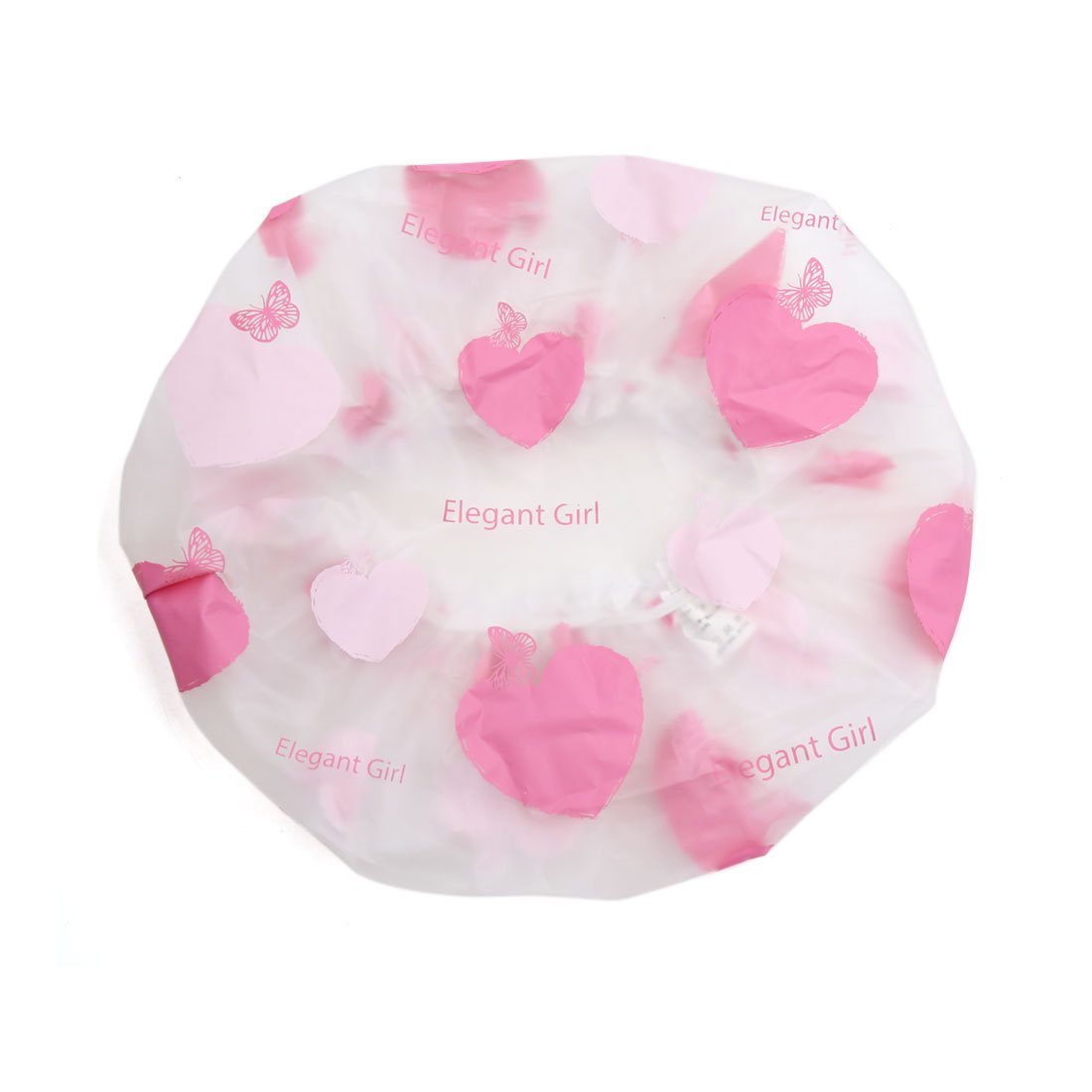 Ruilogod Pink Thick PEVA Heart Printing Waterproof Shower Bath Hair Cap Protective Hat (id: e93 2c2 918 b9b 038 Beauty and Personal Care Ruilogod