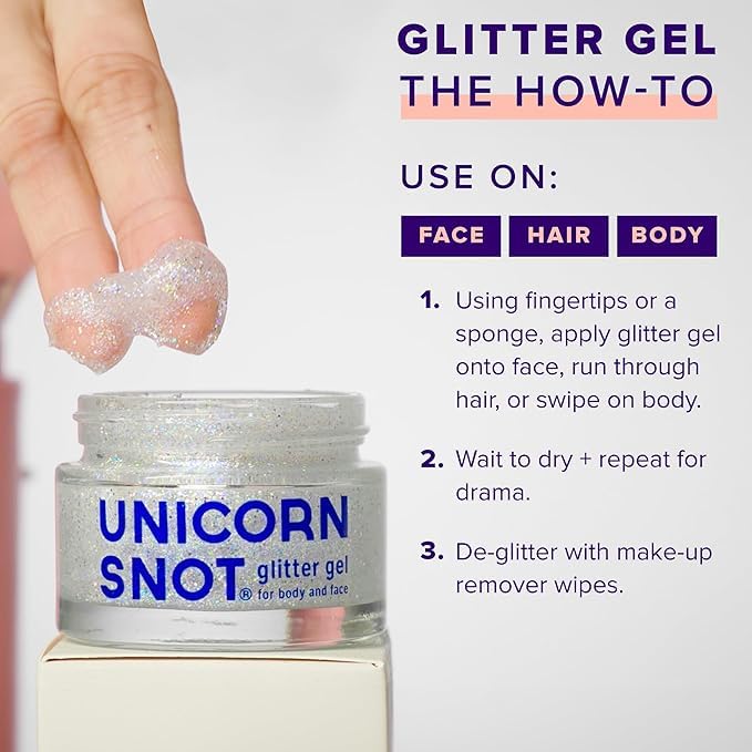 UNICORN SNOT Holographic Face Glitter & Body Glitter Gel | Hair Glitter, Vegan & Cruelty-Free, 1.7 oz 3-Pack (Disco/UV/Sky) Beauty & Personal Care UNICORN SNOT