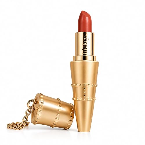 Hickey Refillable Pendant Lipstick, Haute Mess[Terracotta] - Wearable Satin Lip Color on a Chain, Refillable Clean Beauty, Full Lipstick Included Beauty & Personal Care Hickey