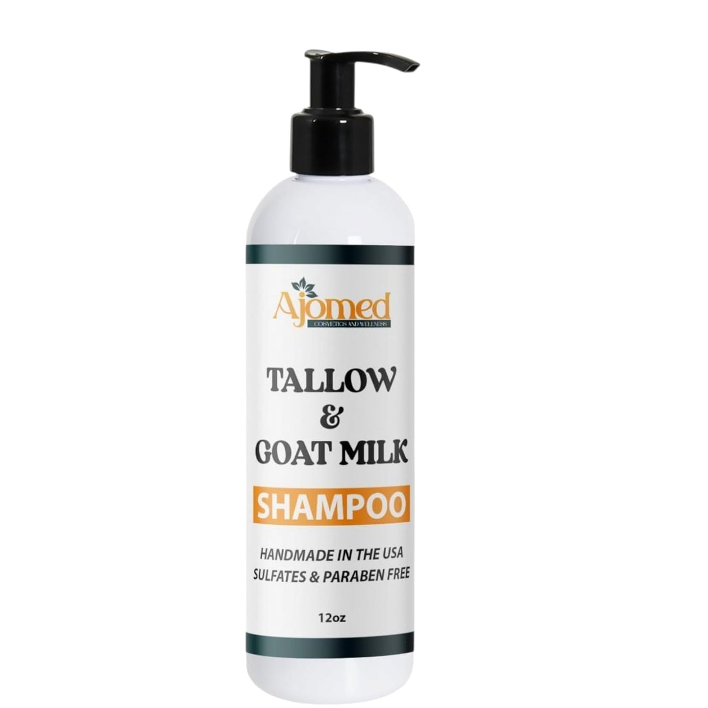 AJOMED Cosmetics Goat Milk and Tallow Shampoo - Tallow Moisturizing Hair Care for Dry, Damaged Split Ends - Silicone, Paraben, Sulfate Free Shampoo Beauty & Personal Care AJOMED COSMETICS