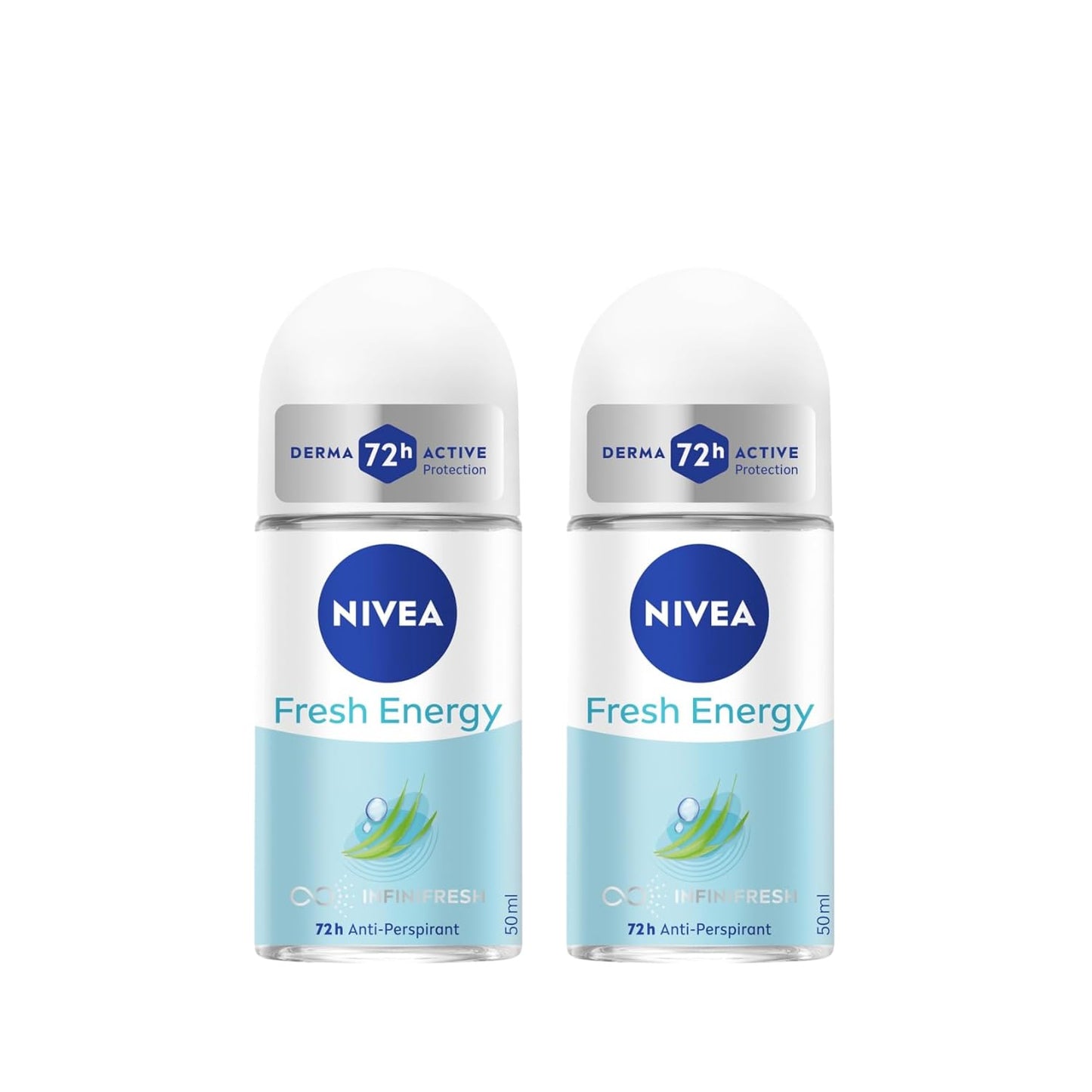 NIVEA Energy Fresh Roll-On Anti-Perspirant Deodorant 50ml - Long-Lasting 72H Odor Protection - Lemongrass Scent - Refreshing Skin Care for All-Day Beauty and Personal Care NIVEA